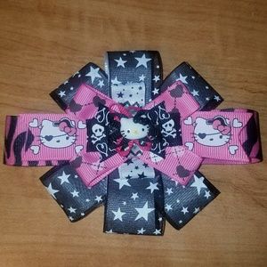 Hot pink and black Hello Kitty bow